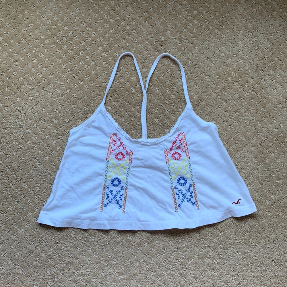 Hollister multi colored flowy crop top